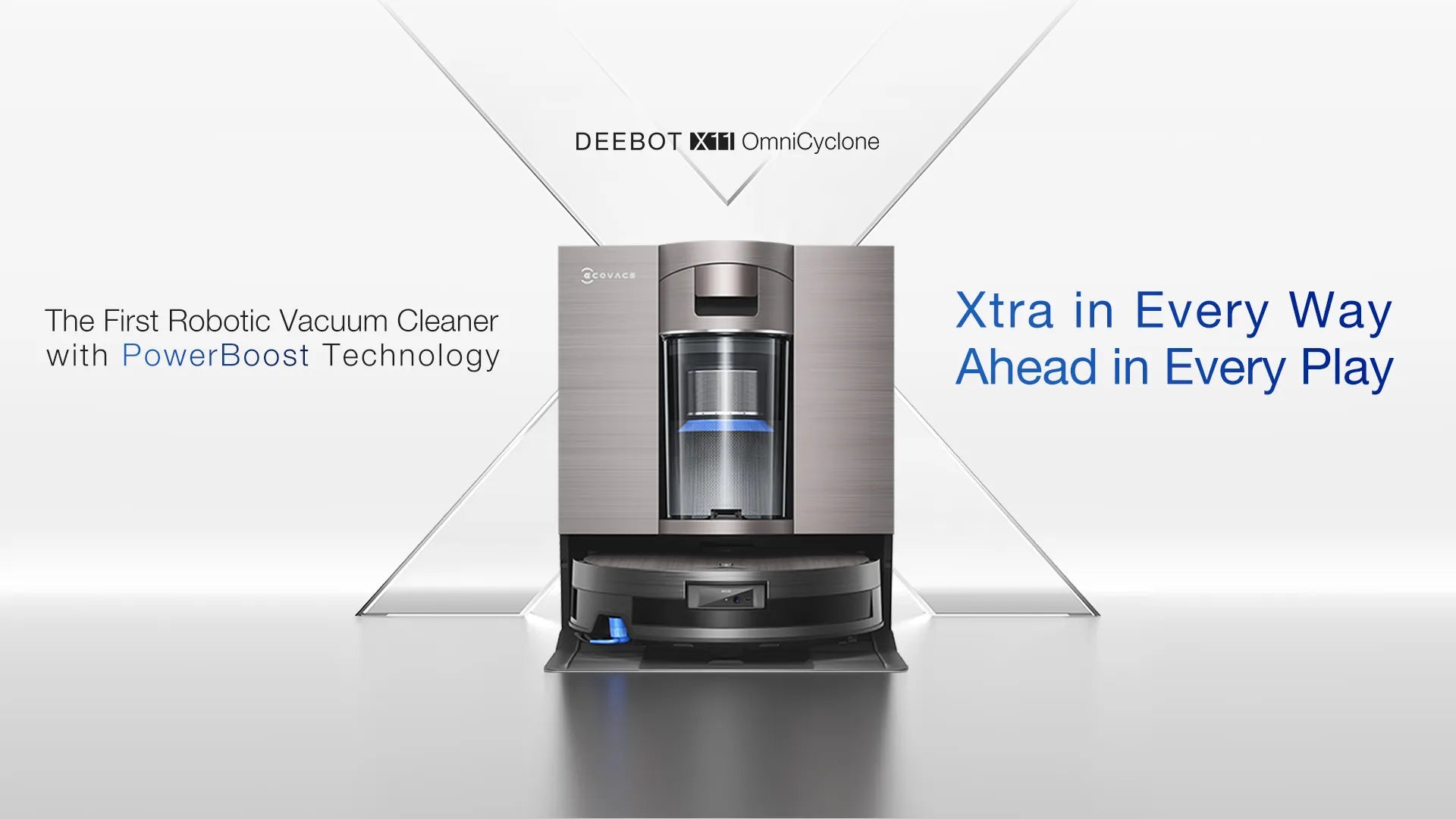 DEEBOT X11 OmniCyclone Bagless Robot Vacuum & Mop (Strong Suction, Self-Empty, AI)