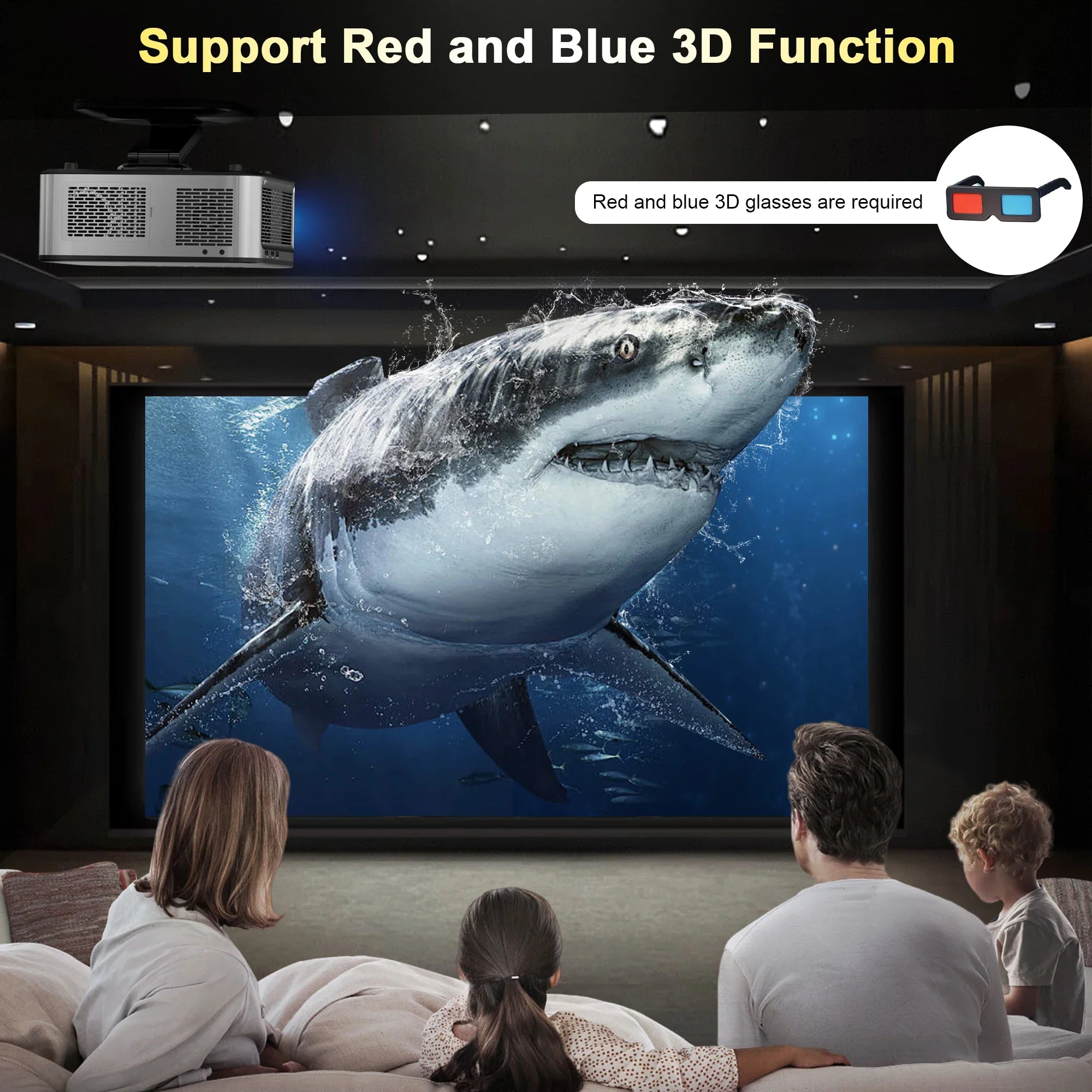 HORLAT 45000 Lumens 4K UHD Smart Home Cinema Projector & Stand