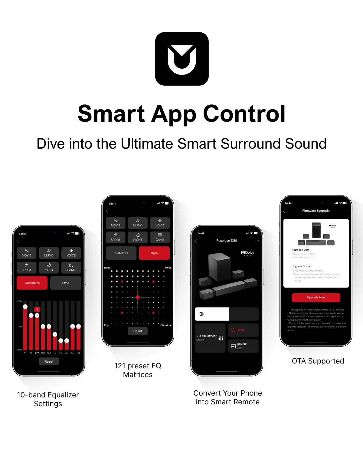 ULTIMEA Poseidon D80 7.1 Wireless Sound Bar with Dolby Atmos
