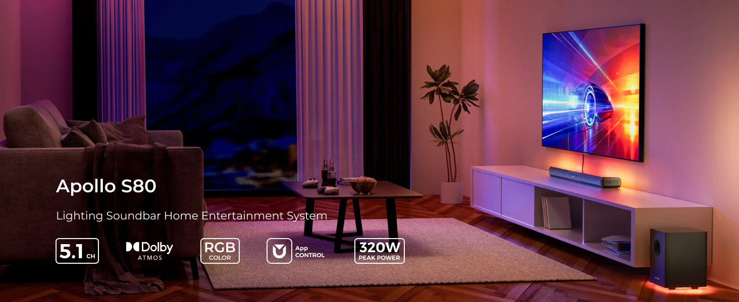 ULTIMEA Apollo S80 5.1 Lighting Sound Bar with Dolby Atmos