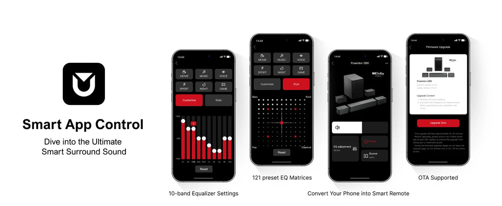 ULTIMEA Poseidon D80 7.1 Wireless Sound Bar with Dolby Atmos
