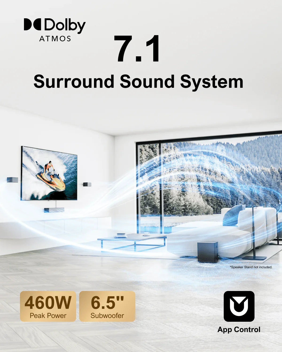 ULTIMEA Poseidon D80 7.1 Wireless Sound Bar with Dolby Atmos