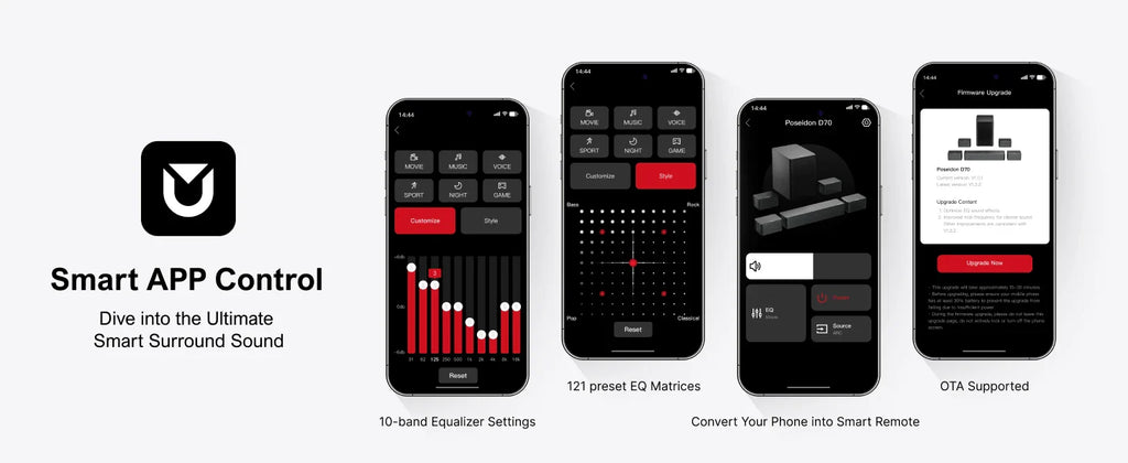 ULTIMEA Poseidon D70 7.1 Wireless Sound Bar with Dolby Atmos
