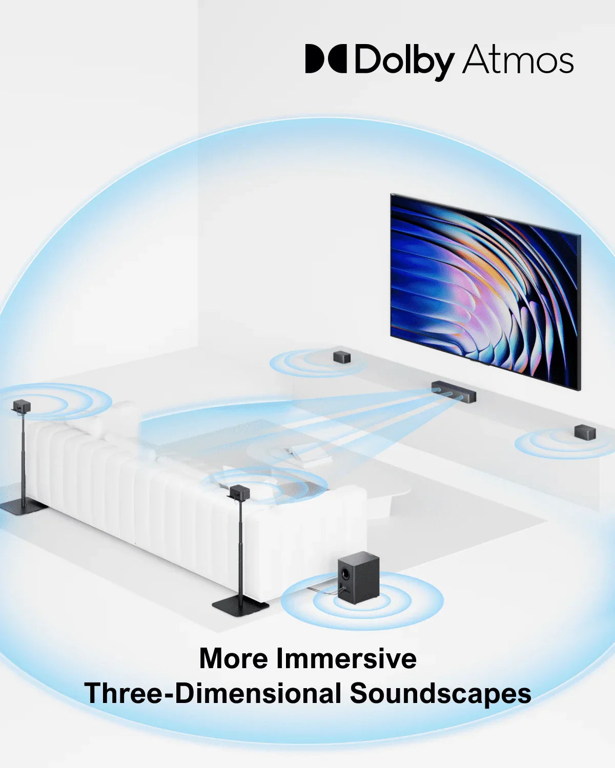 ULTIMEA Poseidon D80 7.1 Wireless Sound Bar with Dolby Atmos
