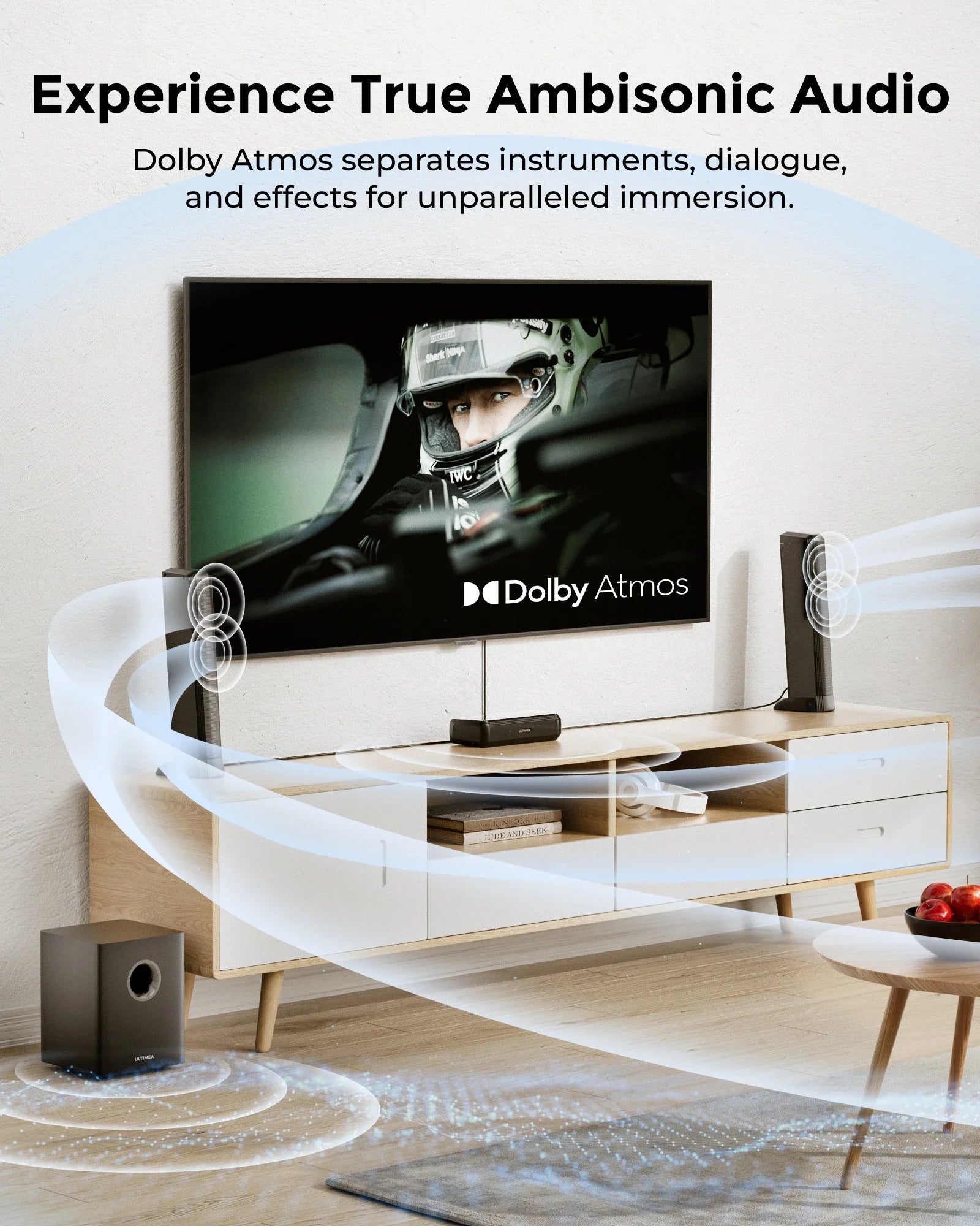 ULTIMEA Apollo S80 5.1 Lighting Sound Bar with Dolby Atmos