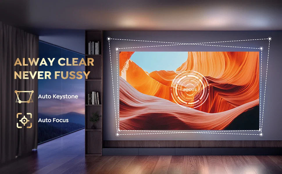 HORLAT 35000 Lumens 4K Smart Home Cinema Projector & Stand