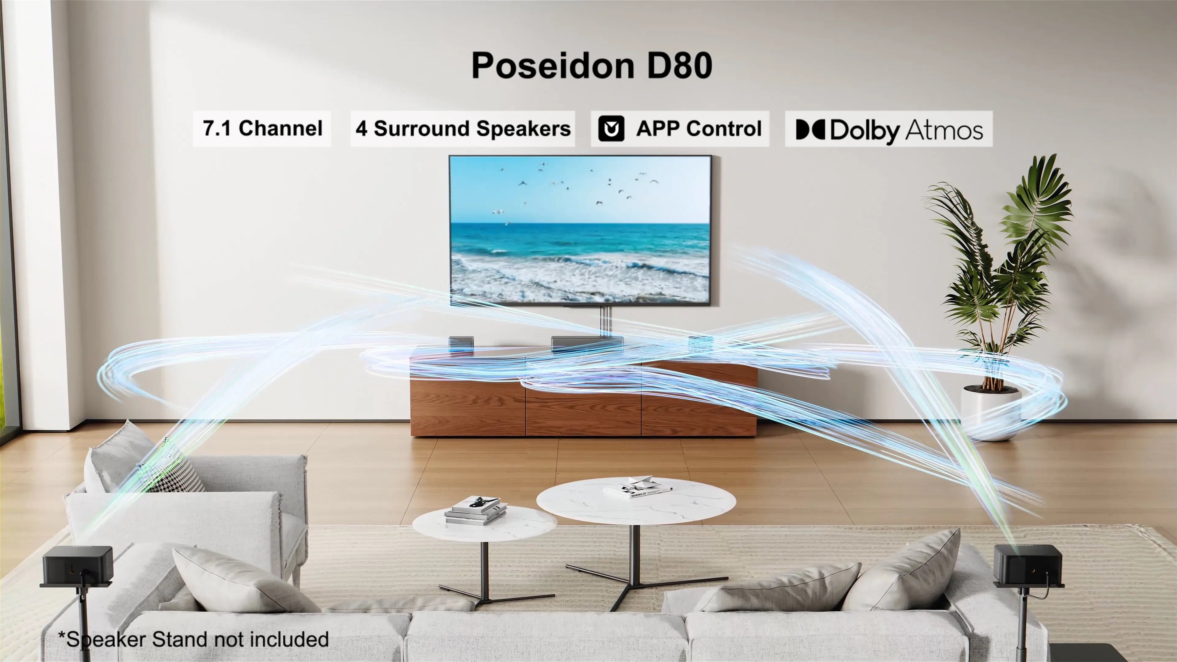 ULTIMEA Poseidon D80 7.1 Wireless Sound Bar with Dolby Atmos