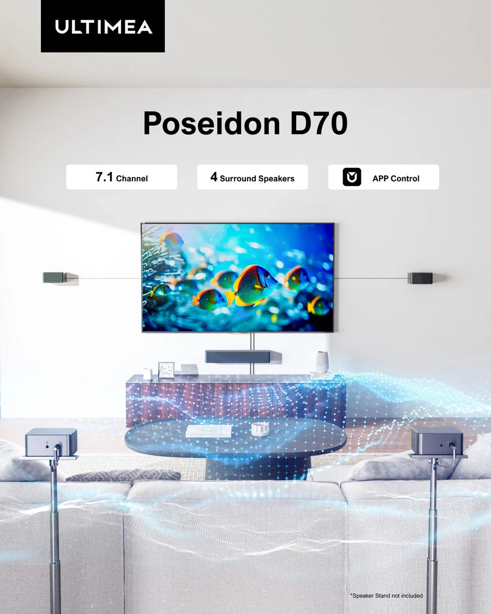ULTIMEA Poseidon D70 7.1 Wireless Sound Bar with Dolby Atmos