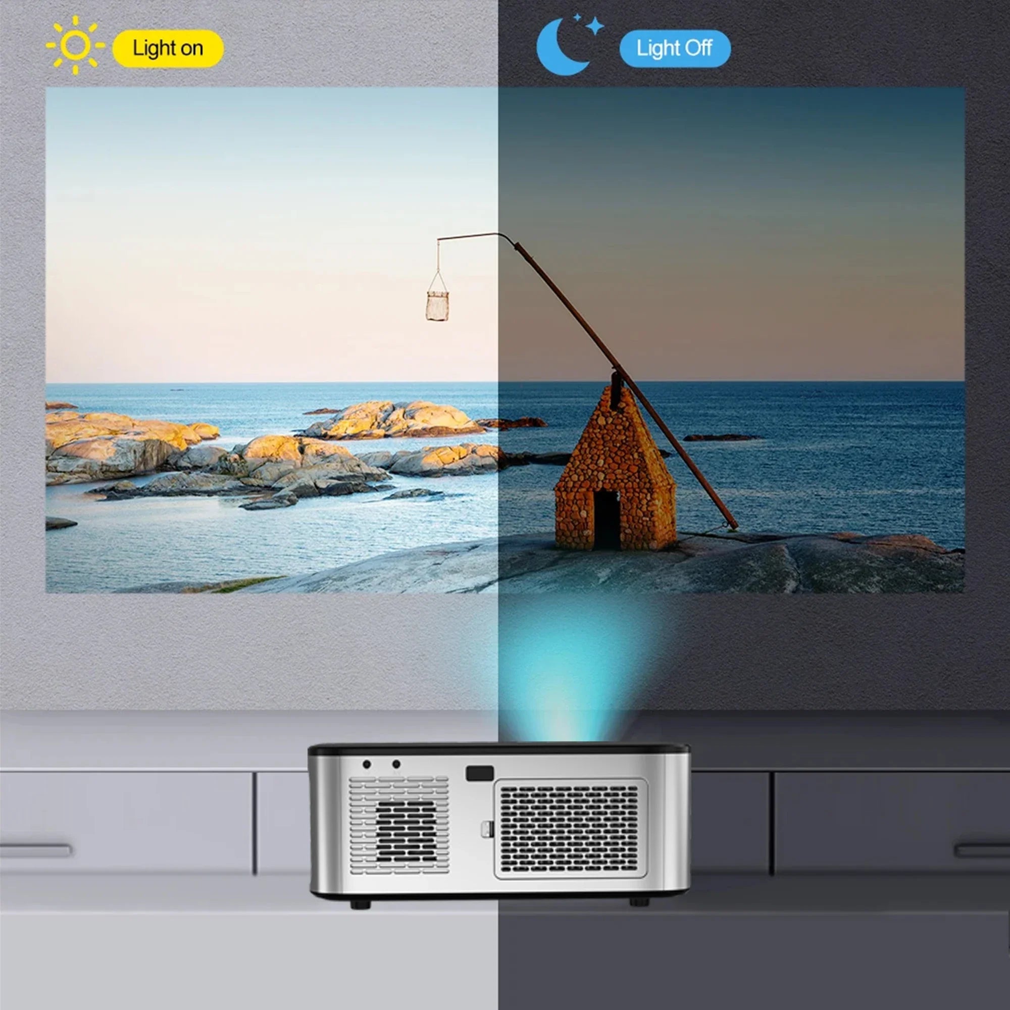 HORLAT 35000 Lumens 4K Smart Home Cinema Projector & Stand