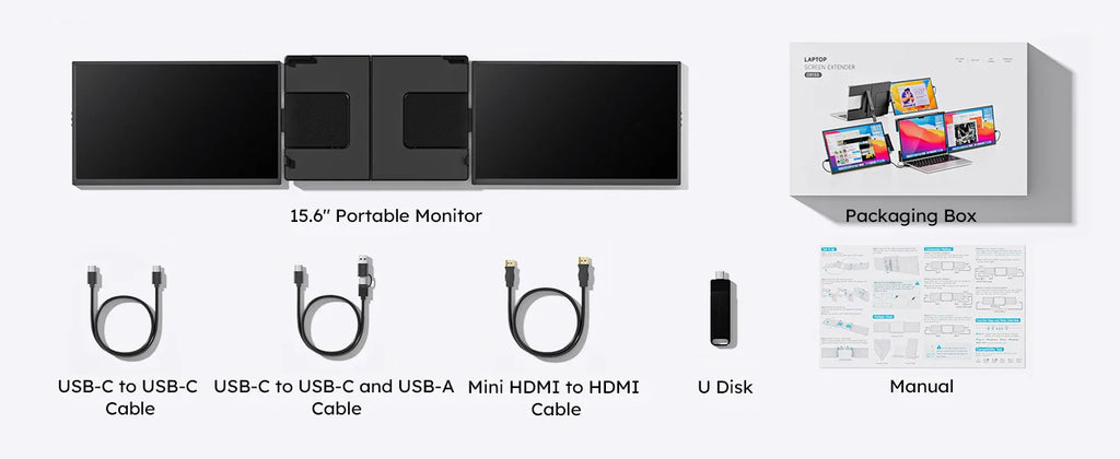 DOPESPLAY Full HD 15.6" Portable Monitor and Laptop Screen Extender