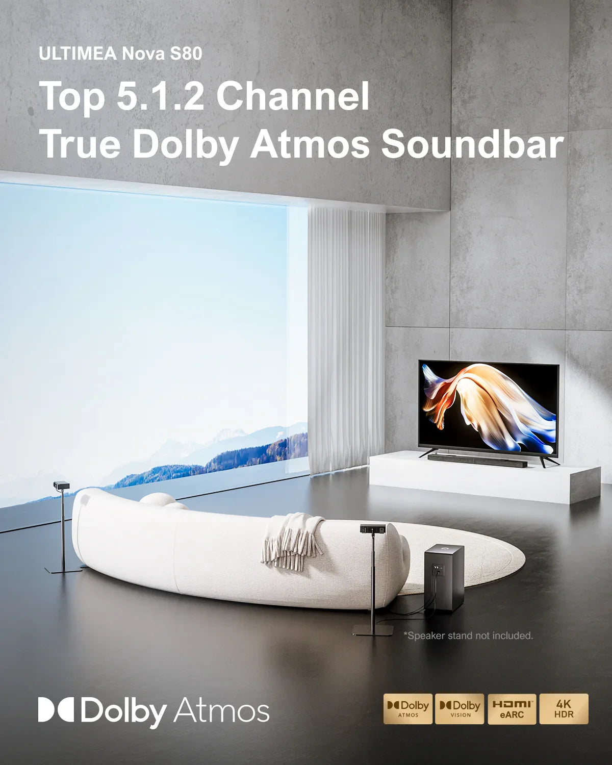 ULTIMEA Nova S80 5.1.2 Wireless Sound Bar with Dolby Atmos