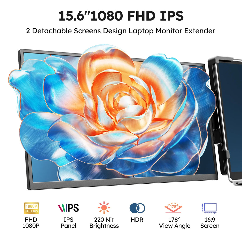 DOPESPLAY Full HD 15.6" Portable Monitor and Laptop Screen Extender
